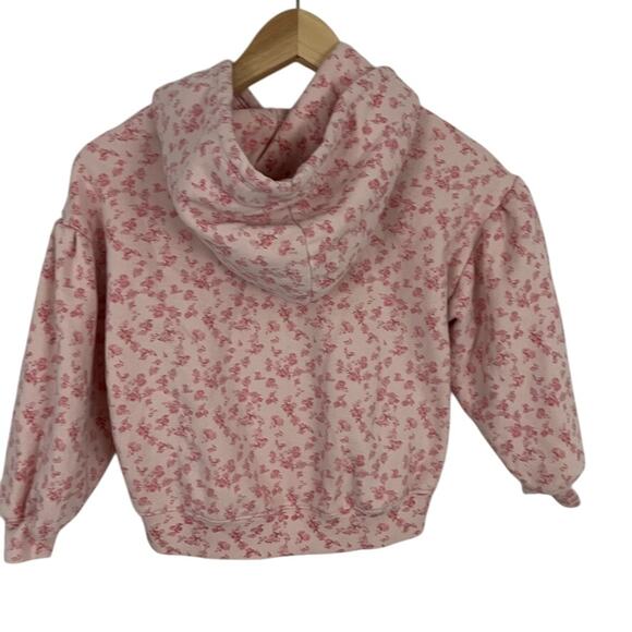 Gap Loveshackfancy Hoodie Sweatshirt Pink Floral Girls Size Small - Picture 2 of 12